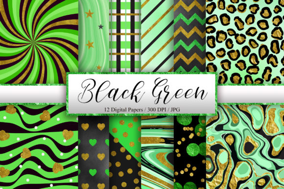 Black Green Gold Glitter Background: A Versatile Digital Resource for Creators and Entrepreneurs