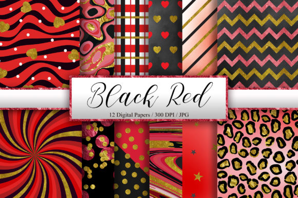 Black Red Gold Glitter Backgrounds in Design