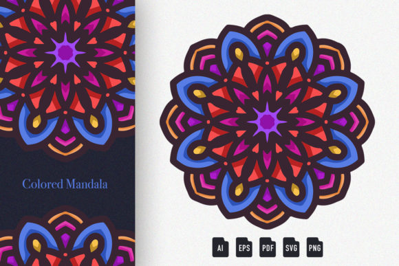 Colored Mandala Art 01: A Versatile Digital Asset for Creatives and DIY Enthusiasts