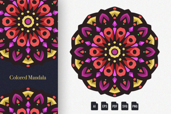 Colored Mandala Art 08: A Versatile Design Resource for Creators