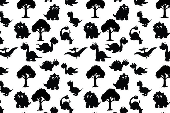 Cute Dinosaur Silhouette Pattern