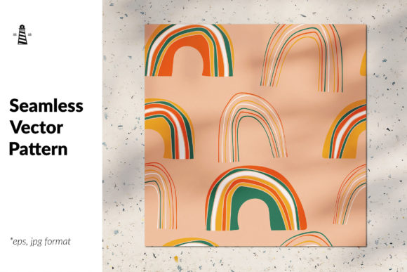 Summer Rainbows Seamless Pattern: Elevate Your Creative Projects with High-Quality Vector Art
